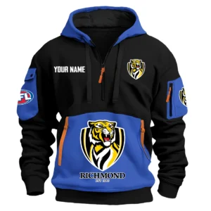 Richmond Tigers Australian Football League Exclusive Logo Hoodie Half Zipper HOAFL0090525A01RICH - Blue