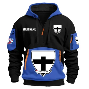 St Kilda Saints Australian Football League Exclusive Logo Hoodie Half Zipper HOAFL0090525A01STK - Blue