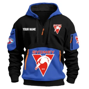 Sydney Swans Australian Football League Exclusive Logo Hoodie Half Zipper HOAFL0090525A01SYD - Blue