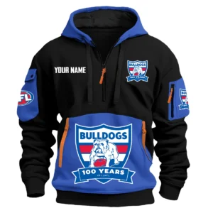 Western Bulldogs Australian Football League Exclusive Logo Hoodie Half Zipper HOAFL0090525A01WB - Blue