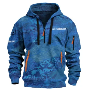 Sea Jay Fishing AU Exclusive Logo Hoodie Half Zipper HOFS060525AU2SJB - Blue