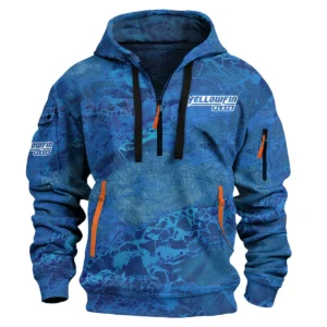 Yellowfin Plate Fishing AU Exclusive Logo Hoodie Half Zipper HOFS060525AU2YPB - Blue