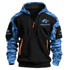 Makocraft Boats Exclusive Logo Hoodie Half Zipper Fishing QTFS290525A1MAB - Blue