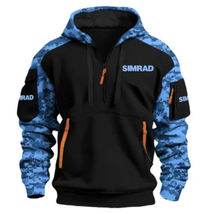 Simrad Exclusive Logo Hoodie Half Zipper Fishing QTFS290525A1SIM - Blue