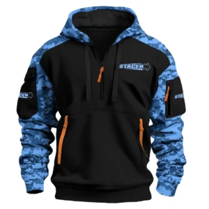 Stacer Exclusive Logo Hoodie Half Zipper Fishing QTFS290525A1STC - Blue