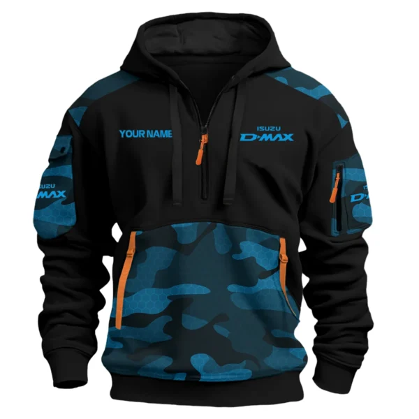 Isuzu D-MAX Ute Exclusive Logo Hoodie Half Zipper QTUT160525A3ID - Blue