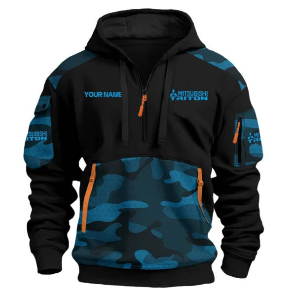 Mitsubishi Triton Ute Exclusive Logo Hoodie Half Zipper QTUT160525A3MT - Blue