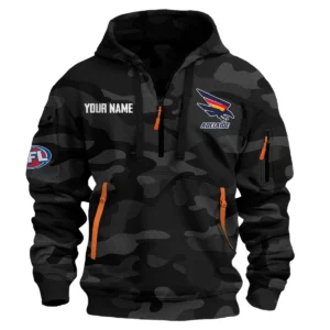 Adelaide Crows Australian Football League Exclusive Logo Hoodie Half Zipper HOAFL080525A01ADEL - Black