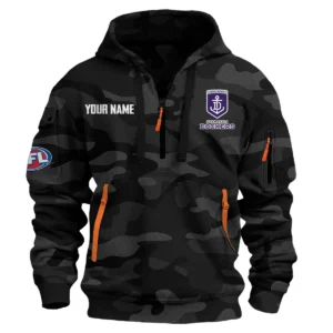 Fremantle Dockers Australian Football League Exclusive Logo Hoodie Half Zipper HOAFL080525A01FRE - Black