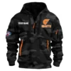 GWS Giants Australian Football League Exclusive Logo Hoodie Half Zipper HOAFL080525A01GWS - Black