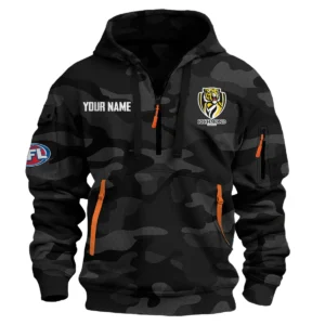 Richmond Tigers Australian Football League Exclusive Logo Hoodie Half Zipper HOAFL080525A01RICH - Black