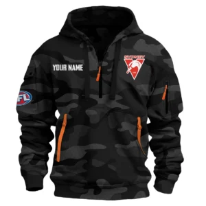 Sydney Swans Australian Football League Exclusive Logo Hoodie Half Zipper HOAFL080525A01SYD - Black