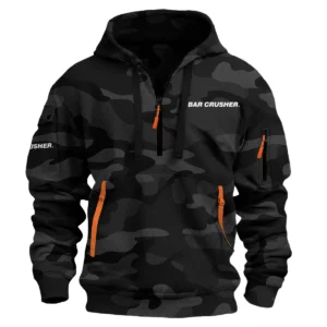 Bar Crusher Fishing AU Exclusive Logo Hoodie Half Zipper HOFS060525AU3BCR - Black