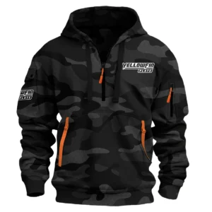 Yellowfin Plate Fishing AU Exclusive Logo Hoodie Half Zipper HOFS060525AU3YPB - Black