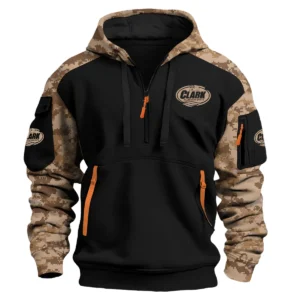 Clark Aluminium Boats Exclusive Logo Hoodie Half Zipper Fishing QTFS290525A1CAB - Brown