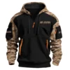 Haines Hunter Exclusive Logo Hoodie Half Zipper Fishing QTFS290525A1HHT - Brown