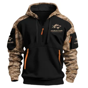 Makocraft Boats Exclusive Logo Hoodie Half Zipper Fishing QTFS290525A1MAB - Brown