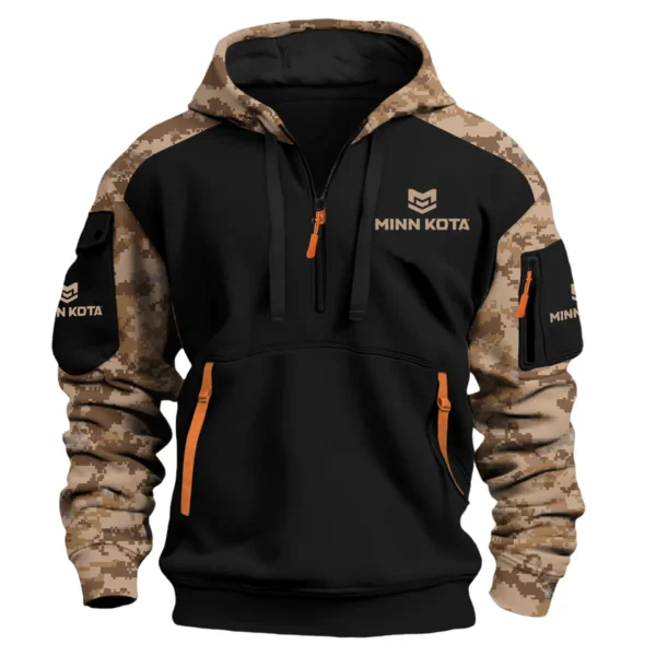 Minn Kota Exclusive Logo Hoodie Half Zipper Fishing QTFS290525A1MNK - Brown