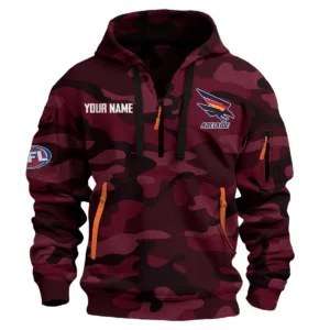 Adelaide Crows Australian Football League Exclusive Logo Hoodie Half Zipper HOAFL080525A01ADEL - Burgundy