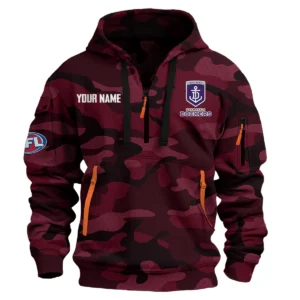 Fremantle Dockers Australian Football League Exclusive Logo Hoodie Half Zipper HOAFL080525A01FRE - Burgundy