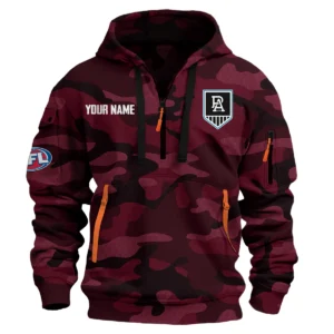 Port Adelaide Power Australian Football League Exclusive Logo Hoodie Half Zipper HOAFL080525A01PORT - Burgundy