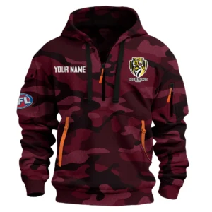 Richmond Tigers Australian Football League Exclusive Logo Hoodie Half Zipper HOAFL080525A01RICH - Burgundy
