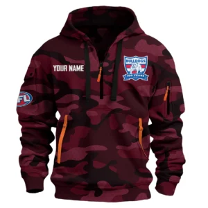 Western Bulldogs Australian Football League Exclusive Logo Hoodie Half Zipper HOAFL080525A01WB - Burgundy