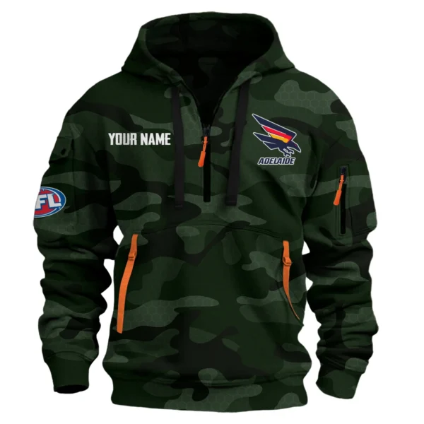 Adelaide Crows Australian Football League Exclusive Logo Hoodie Half Zipper HOAFL080525A01ADEL - Dark Green