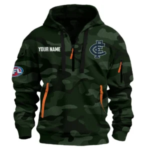 Carlton Blues Australian Football League Exclusive Logo Hoodie Half Zipper HOAFL080525A01CARL - Dark Green