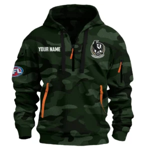 Collingwood Magpies Australian Football League Exclusive Logo Hoodie Half Zipper HOAFL080525A01COLL - Dark Green