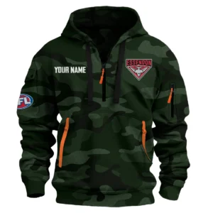 Essendon Bombers Australian Football League Exclusive Logo Hoodie Half Zipper HOAFL080525A01ESS - Dark Green