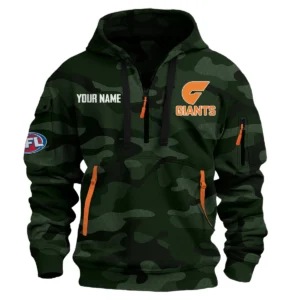 GWS Giants Australian Football League Exclusive Logo Hoodie Half Zipper HOAFL080525A01GWS - Dark Green