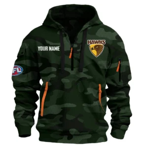Hawthorn Hawks Australian Football League Exclusive Logo Hoodie Half Zipper HOAFL080525A01HAW - Dark Green