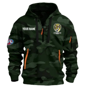 Richmond Tigers Australian Football League Exclusive Logo Hoodie Half Zipper HOAFL080525A01RICH - Dark Green
