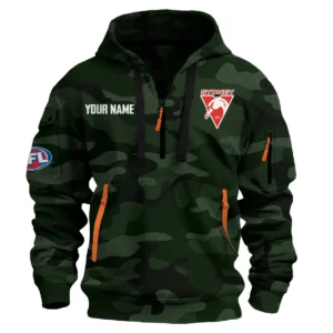 Sydney Swans Australian Football League Exclusive Logo Hoodie Half Zipper HOAFL080525A01SYD - Dark Green