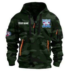 Western Bulldogs Australian Football League Exclusive Logo Hoodie Half Zipper HOAFL080525A01WB - Dark Green