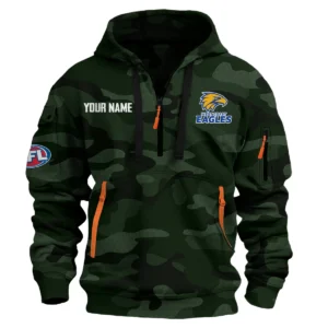 West Coast Eagles Australian Football League Exclusive Logo Hoodie Half Zipper HOAFL080525A01WCE - Dark Green