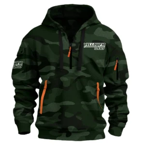 Yellowfin Plate Fishing AU Exclusive Logo Hoodie Half Zipper HOFS060525AU3YPB - Dark Green