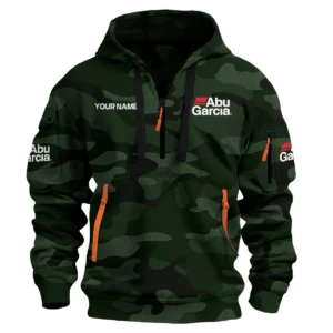 Abu Garcia Exclusive Logo Hoodie Half Zipper Fishing QTFS200525A1AG - Dark Green