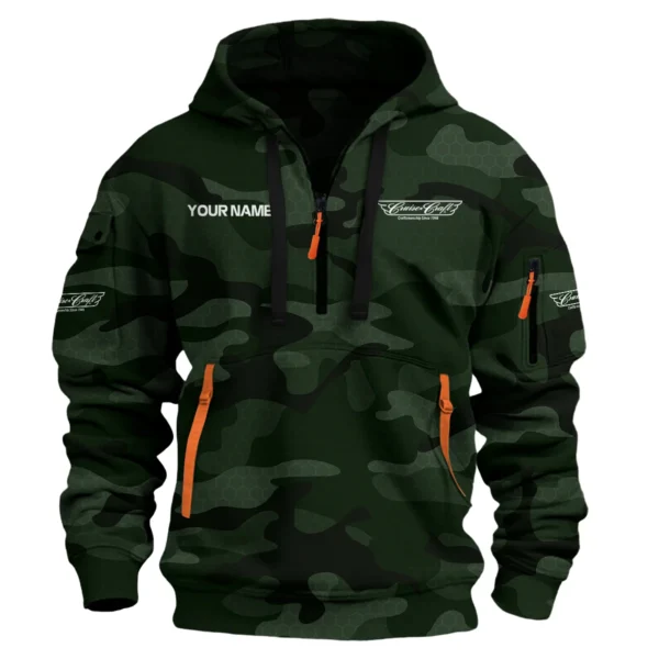 CruiseCraft Exclusive Logo Hoodie Half Zipper Fishing QTFS200525A1CCB - Dark Green
