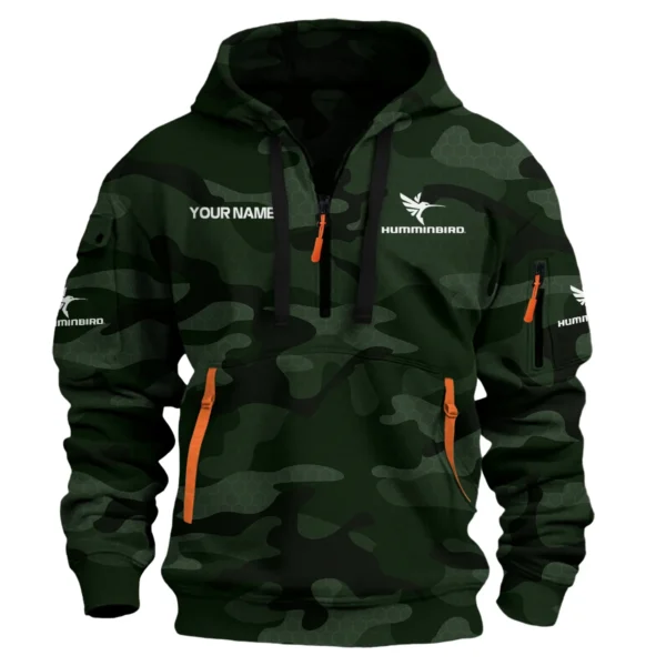 Humminbird Exclusive Logo Hoodie Half Zipper Fishing QTFS200525A1HUM - Dark Green