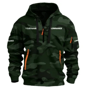 Lowrance Exclusive Logo Hoodie Half Zipper Fishing QTFS200525A1LOW - Dark Green