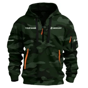 Mercury Marine Exclusive Logo Hoodie Half Zipper Fishing QTFS200525A1MCM - Dark Green