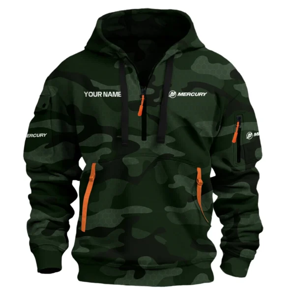Mercury Marine Exclusive Logo Hoodie Half Zipper Fishing QTFS200525A1MCM - Dark Green