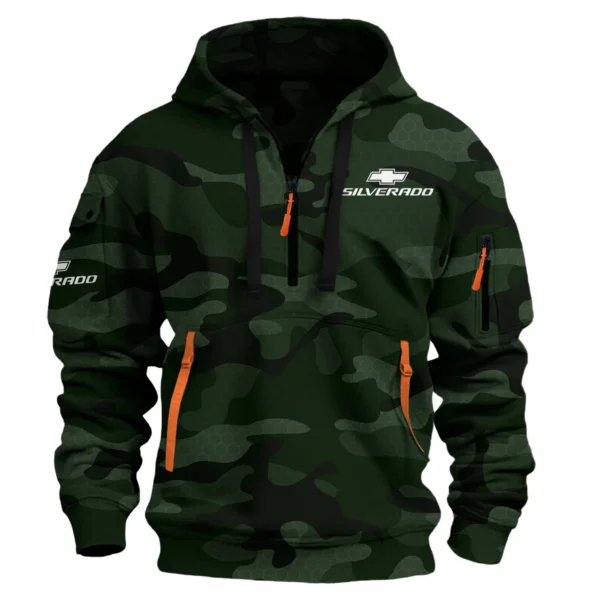 Chevrolet Silverado Ute Exclusive Logo Hoodie Half Zipper QTUT160525A1CS - Dark Green