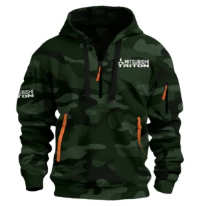 Mitsubishi Triton Ute Exclusive Logo Hoodie Half Zipper QTUT160525A1MT - Dark Green