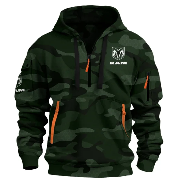 RAM Trucks Ute Exclusive Logo Hoodie Half Zipper QTUT160525A1RAM - Dark Green
