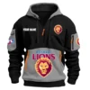 Brisbane Lions Australian Football League Exclusive Logo Hoodie Half Zipper HOAFL0090525A01BL - Gray