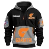 GWS Giants Australian Football League Exclusive Logo Hoodie Half Zipper HOAFL0090525A01GWS - Gray