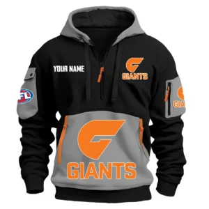 GWS Giants Australian Football League Exclusive Logo Hoodie Half Zipper HOAFL0090525A01GWS - Gray